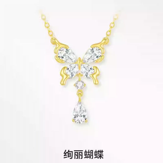 鋯石蝴蝶項鍊－商品主圖｜https://igowo.tw/