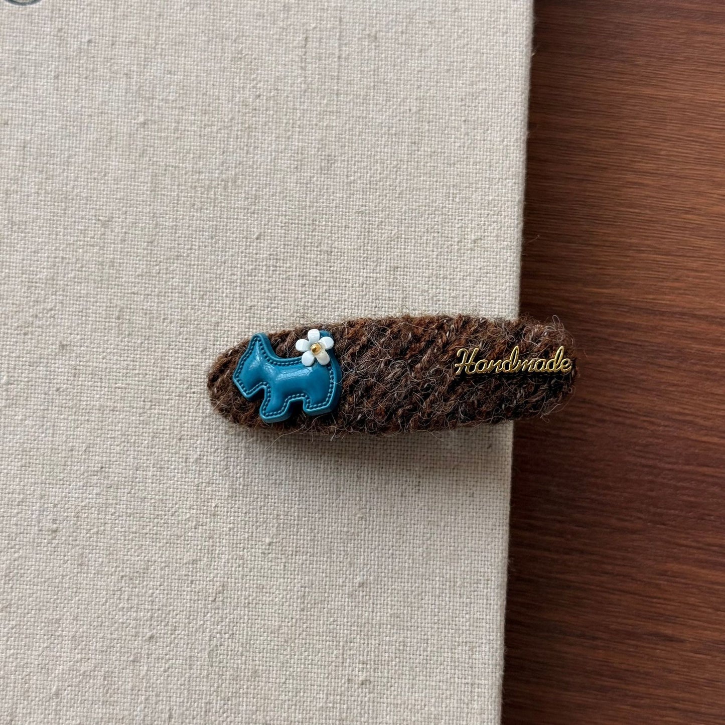 棕色小熊水滴髮夾