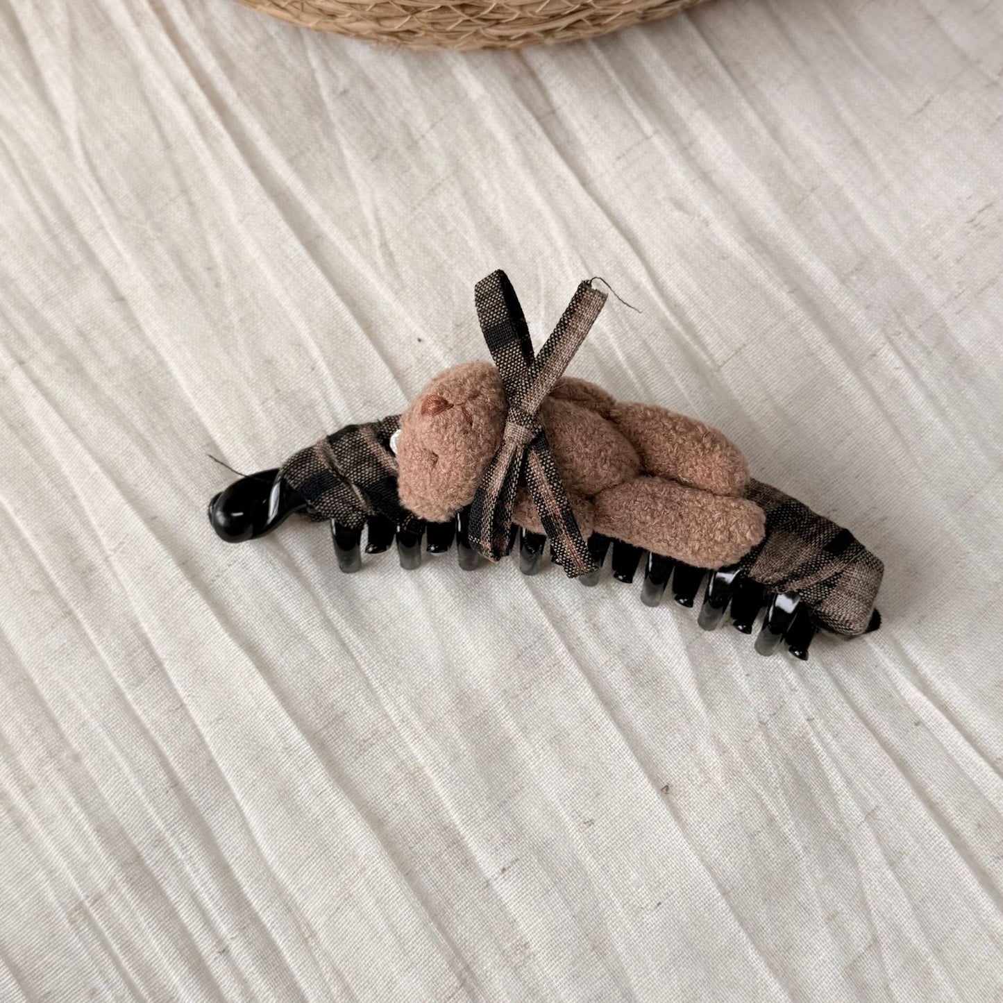小熊蝴蝶結復古髮夾