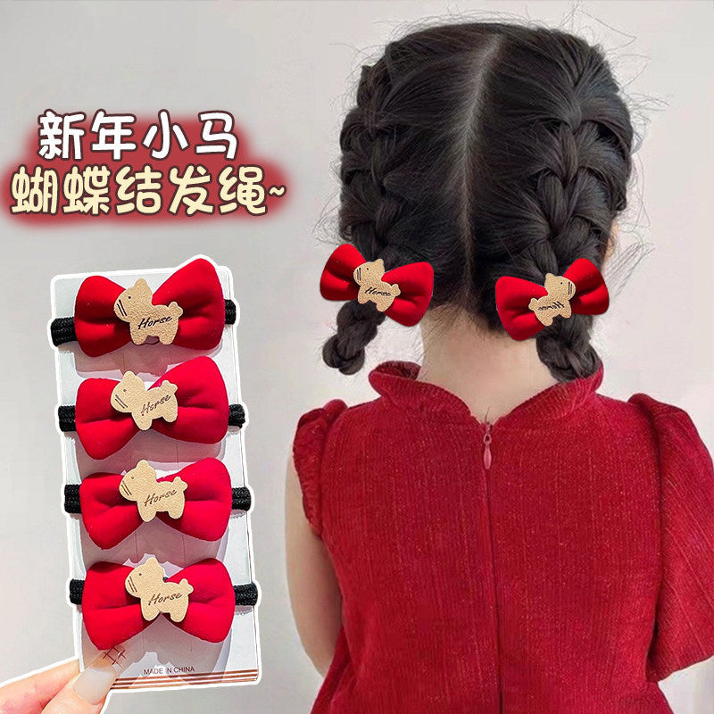 彈力繩蝴蝶結復古髮圈－商品主圖｜https://igowo.tw/