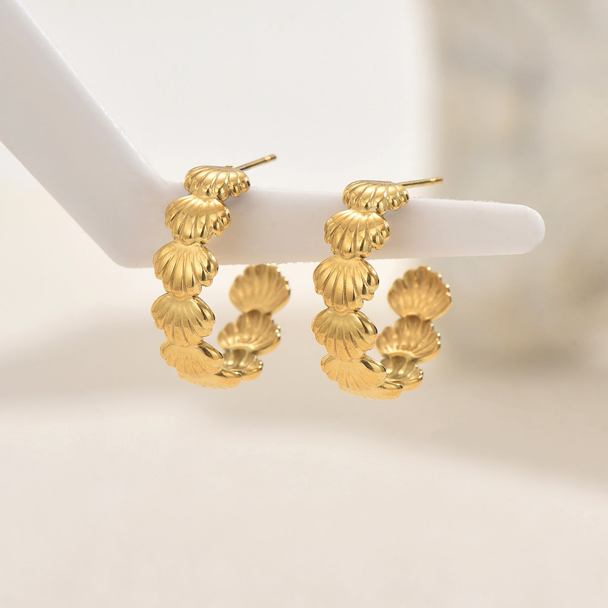 金屬貝殼耳環