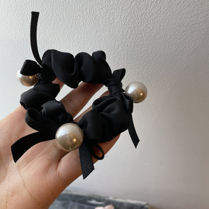珍珠蝴蝶結髮圈