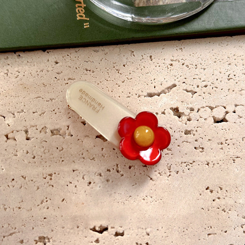 彩色醋酸板材花朵髮夾