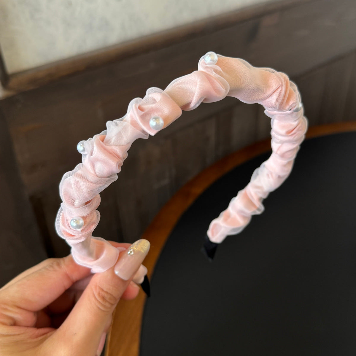 珍珠網紗髮箍