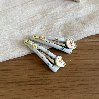 蕾絲波點蝴蝶結髮圈