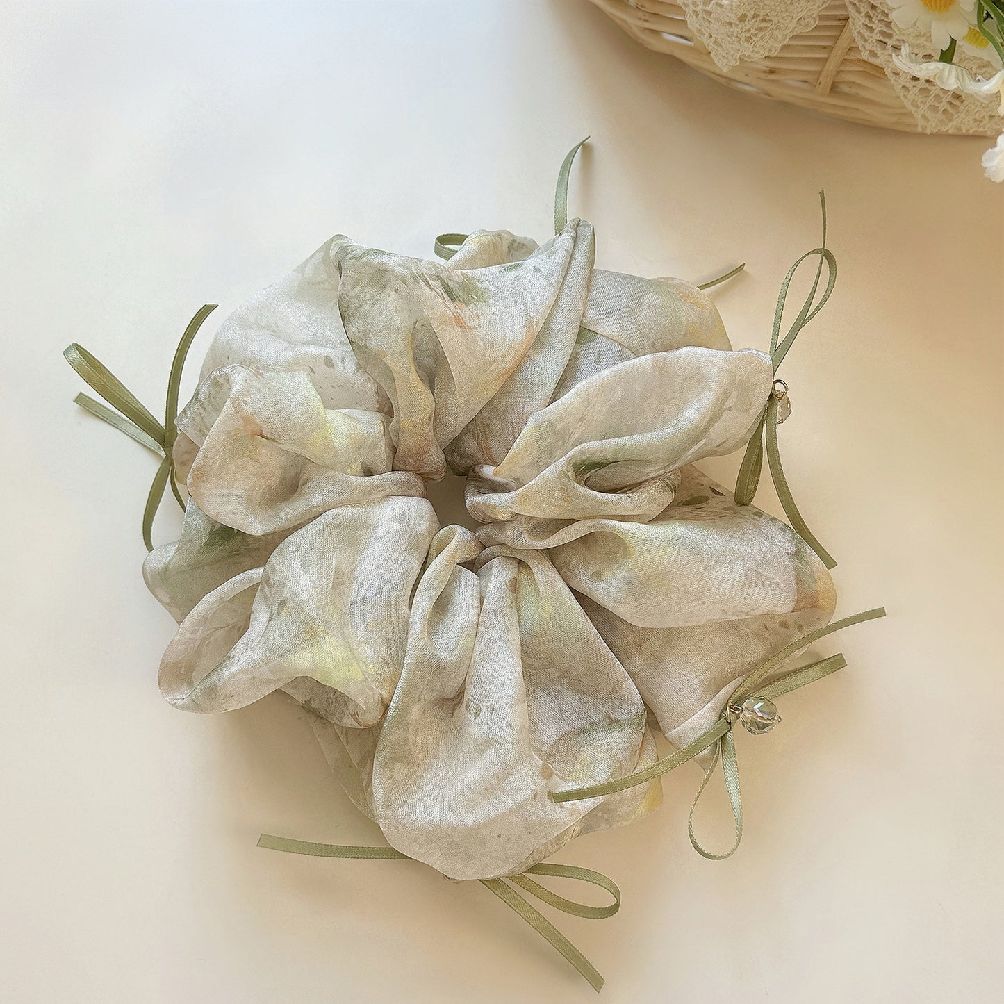 網紗碎花髮圈