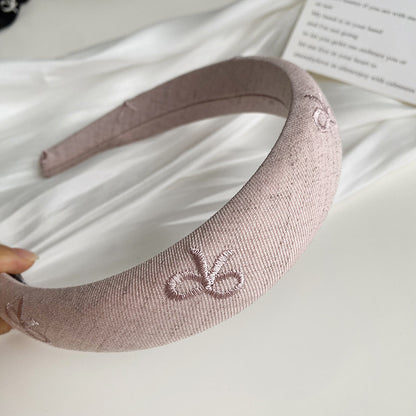 蝴蝶結大腸圈刺繡髮圈