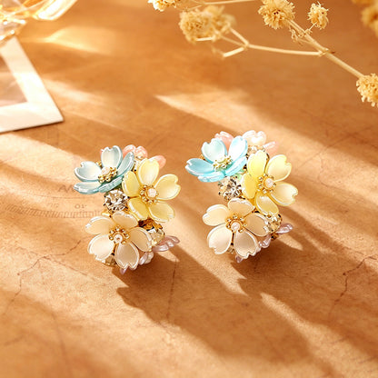 彩色花朵耳釘－商品主圖｜https://igowo.tw/