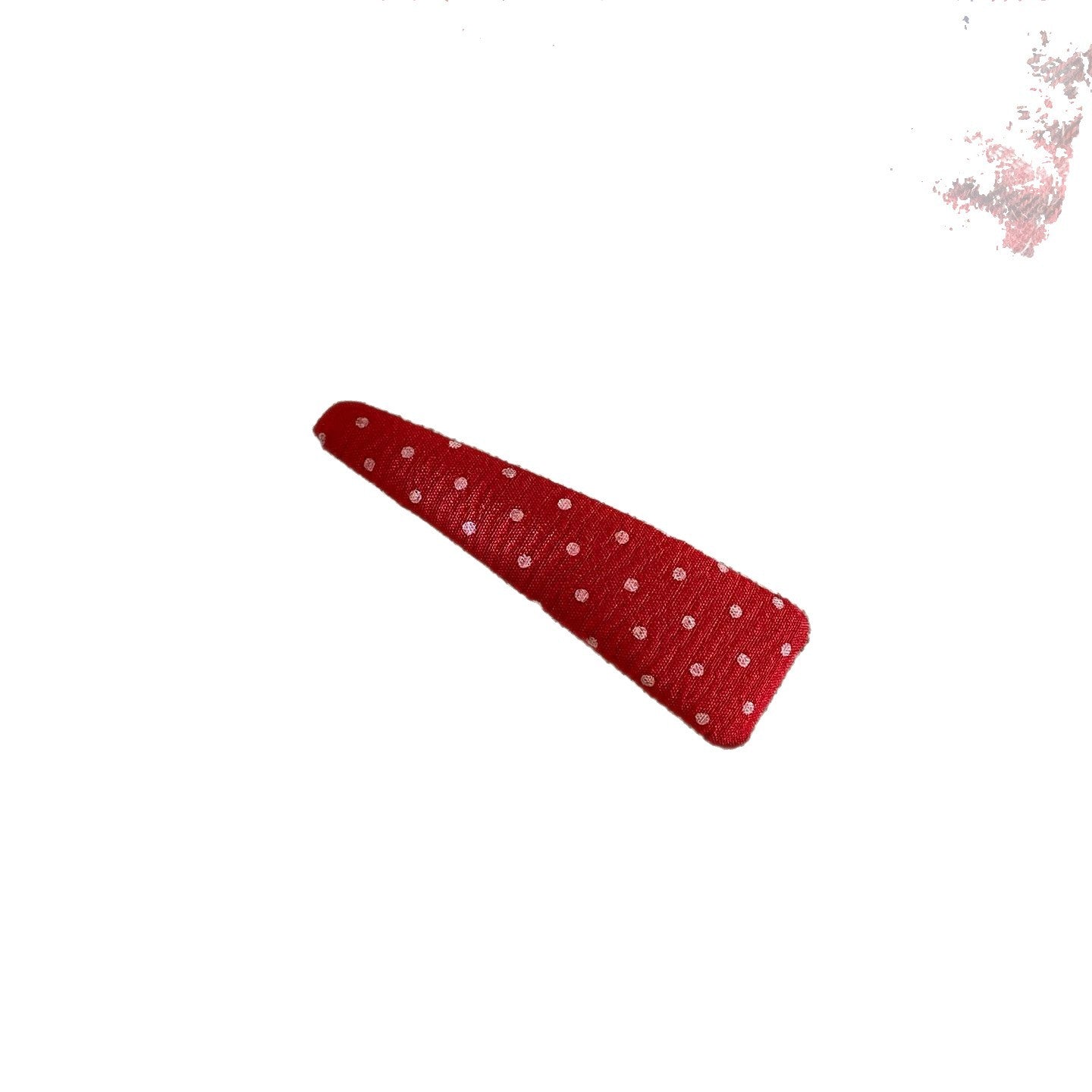 紅色布面波點復古髮夾－鏤空水滴款細節｜https://igowo.tw/
