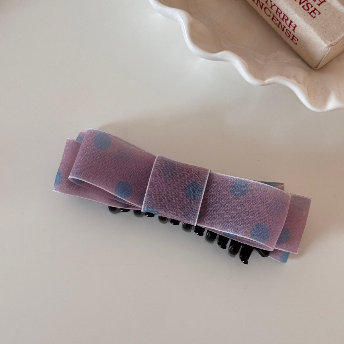 波點蝴蝶結髮夾