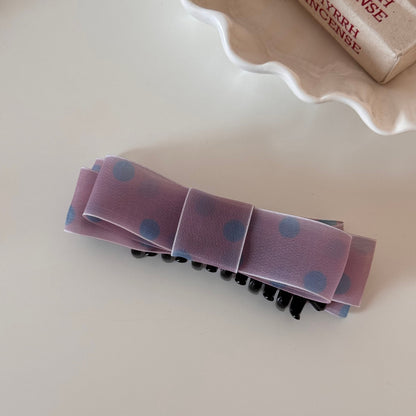 波點蝴蝶結髮夾