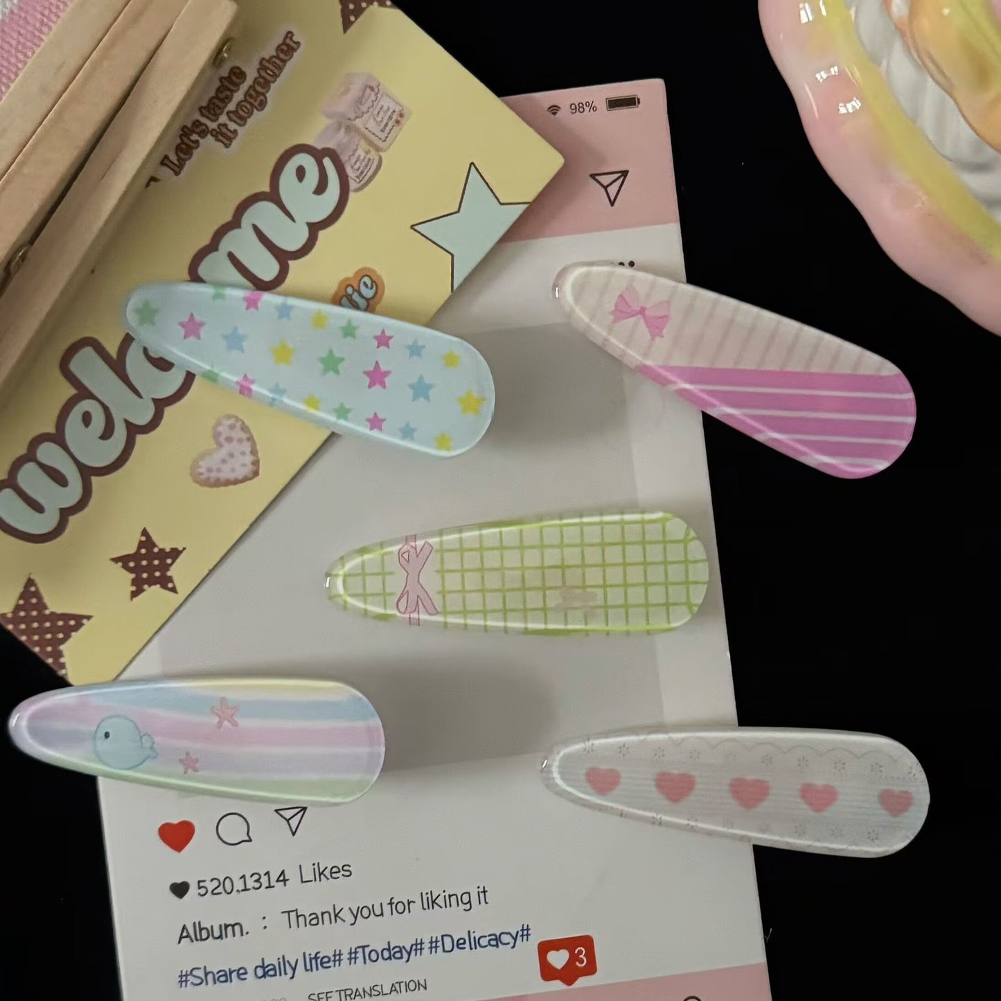 彩色水滴卡通髮夾－商品主圖｜https://igowo.tw/