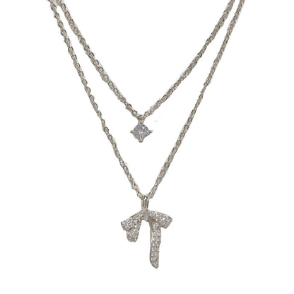 鋯石蝴蝶結簡約項鍊