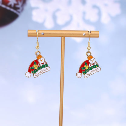 琺瑯小鹿卡通耳環－19/聖誕雪花款細節｜https://igowo.tw/