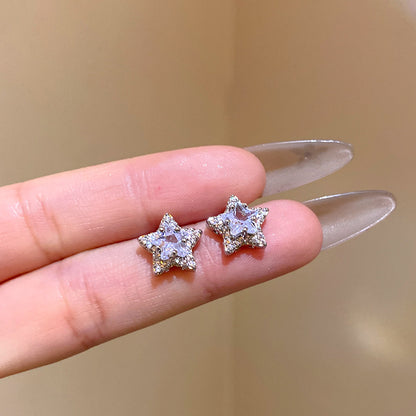 超閃星星鋯石耳釘