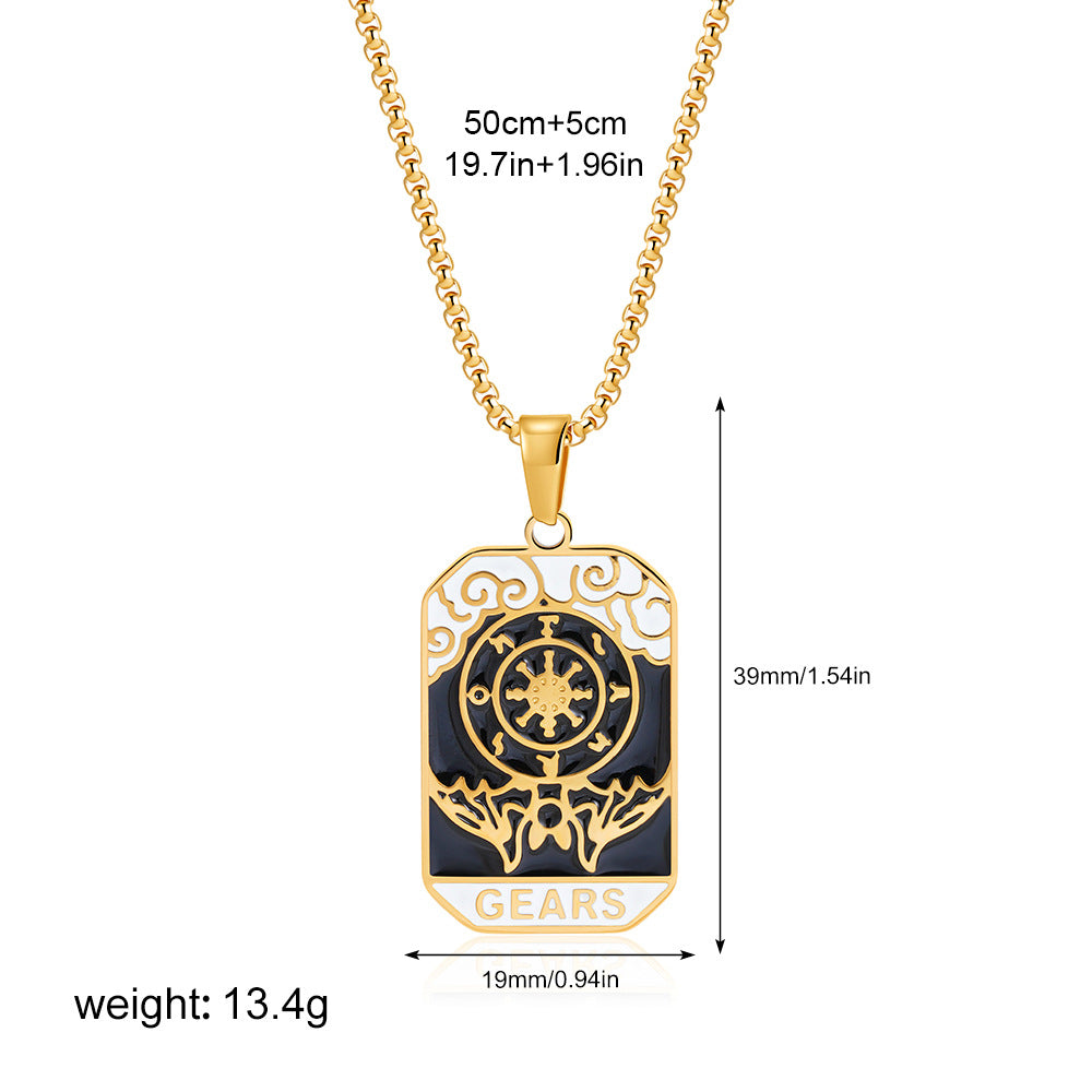彩色星星方形墜飾項鍊－細節特寫5｜https://igowo.tw/