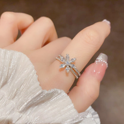 鋯石雪花可調式戒指－第二視角實拍｜https://igowo.tw/