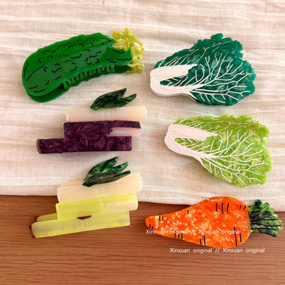 醋酸板材復古鯊魚夾－紫色竹子款細節｜https://igowo.tw/