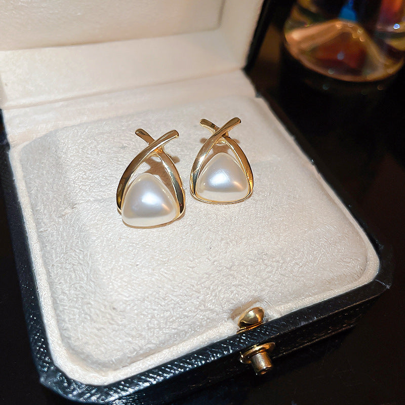琺瑯珍珠小馬復古耳環