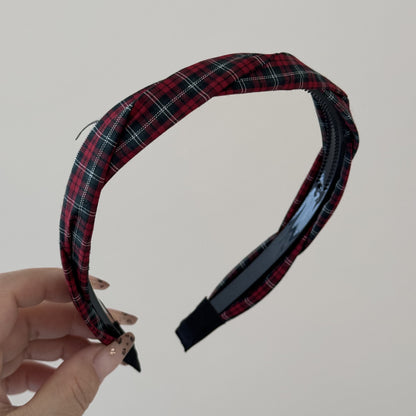 格紋扭紋復古簡約髮箍－細節特寫4｜https://igowo.tw/