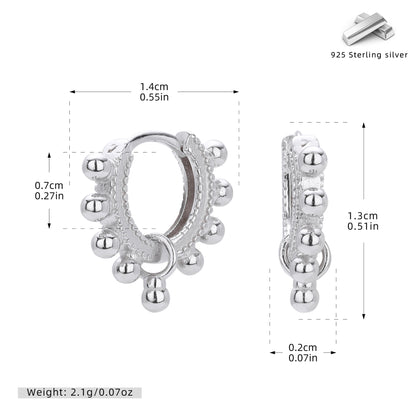 S925 歐美新款耳環個性時尚波點圓珠耳飾輕奢小眾設計飾品