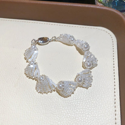 法式精美花邊串珠珍珠手鏈女輕奢高級感手串時尚百搭設計感手飾品