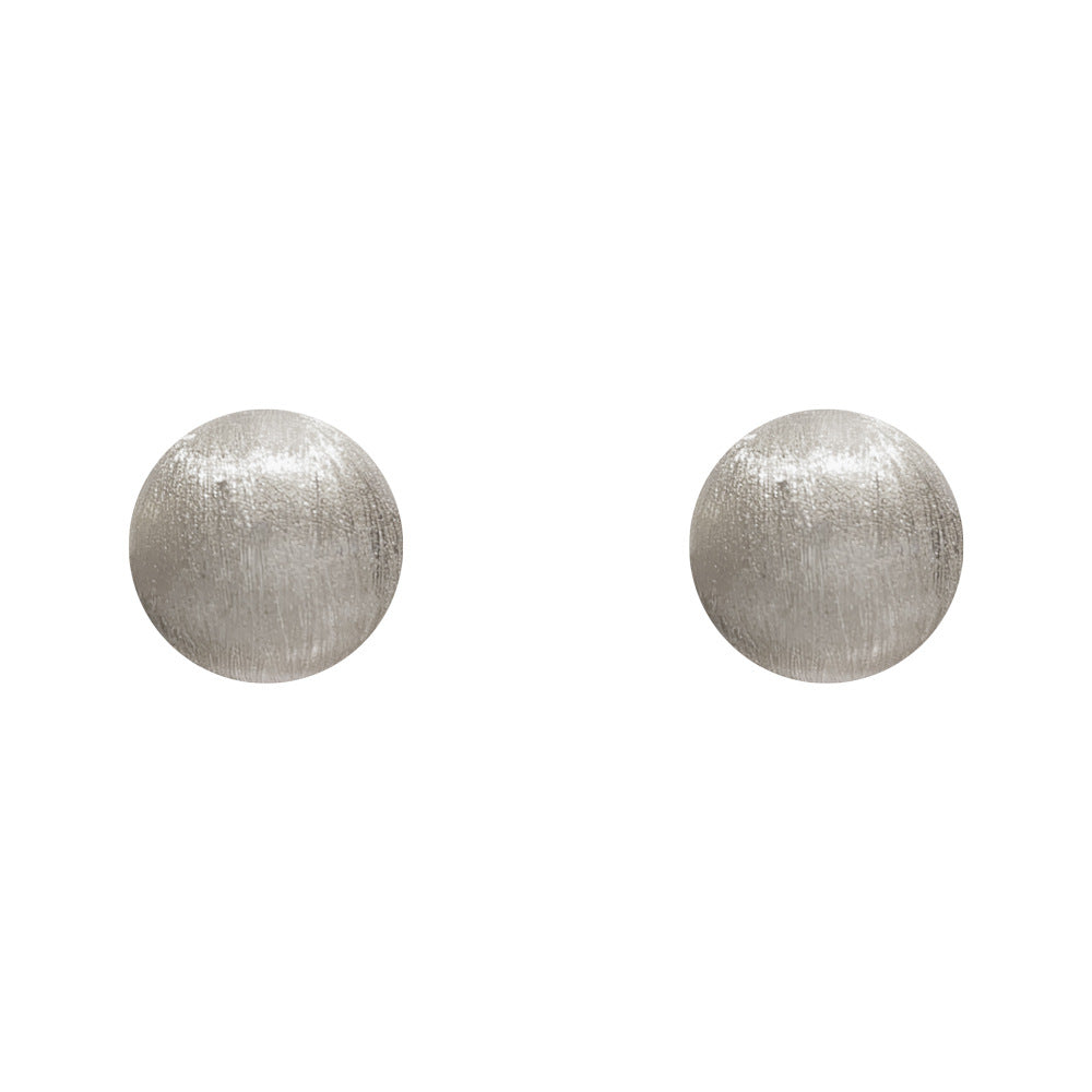 金色金屬圓形拉絲耳釘