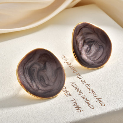 琺瑯不規則復古耳釘