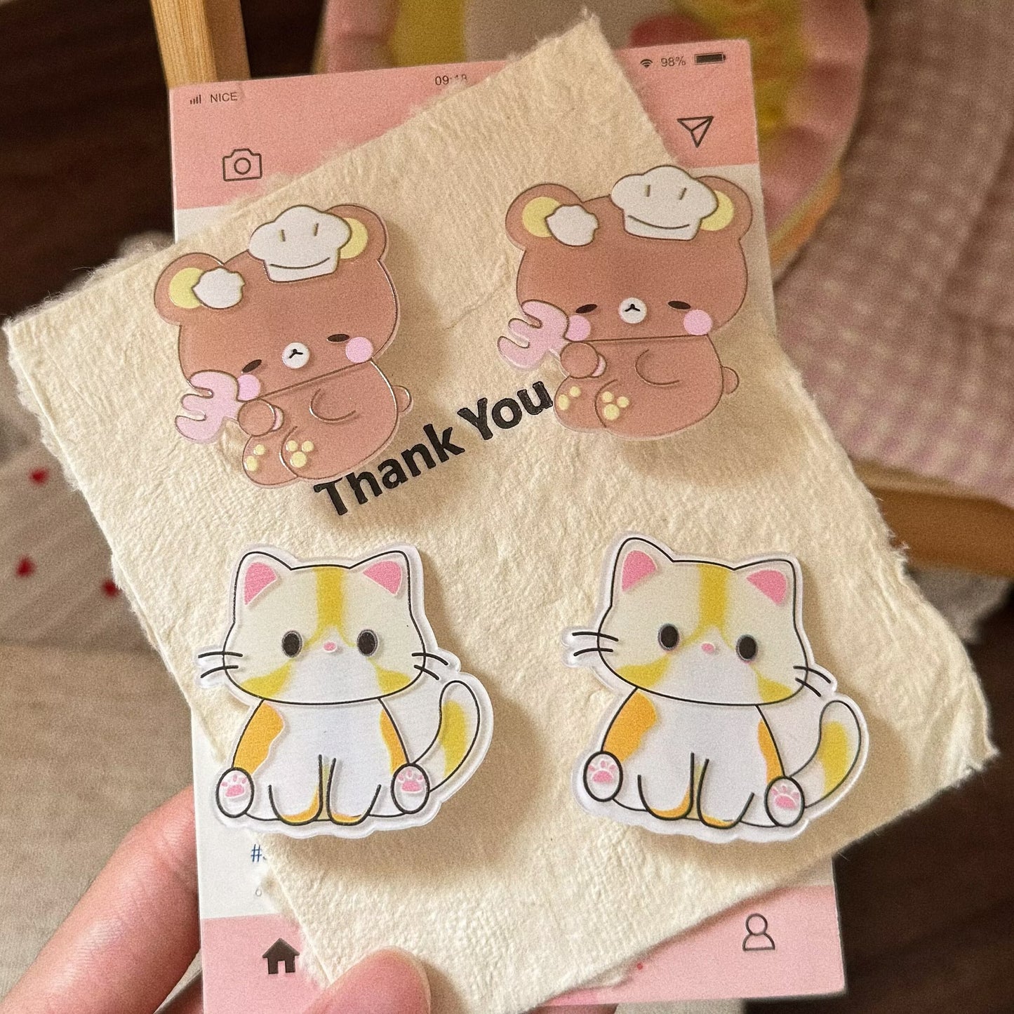 棕色小熊卡通髮夾－商品主圖｜https://igowo.tw/