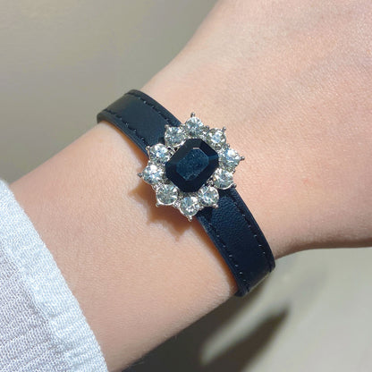 皮革金屬蝴蝶交叉項鍊