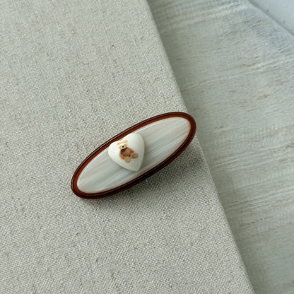 小熊愛心簡約髮夾