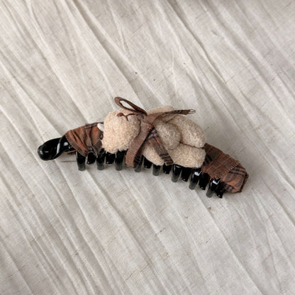 小熊蝴蝶結復古髮夾