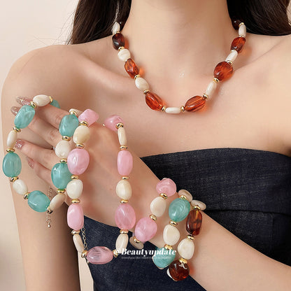 壓克力橢圓手鍊套組－商品主圖｜https://igowo.tw/