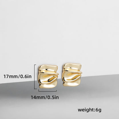金色幾何耳環－細節特寫10｜https://igowo.tw/