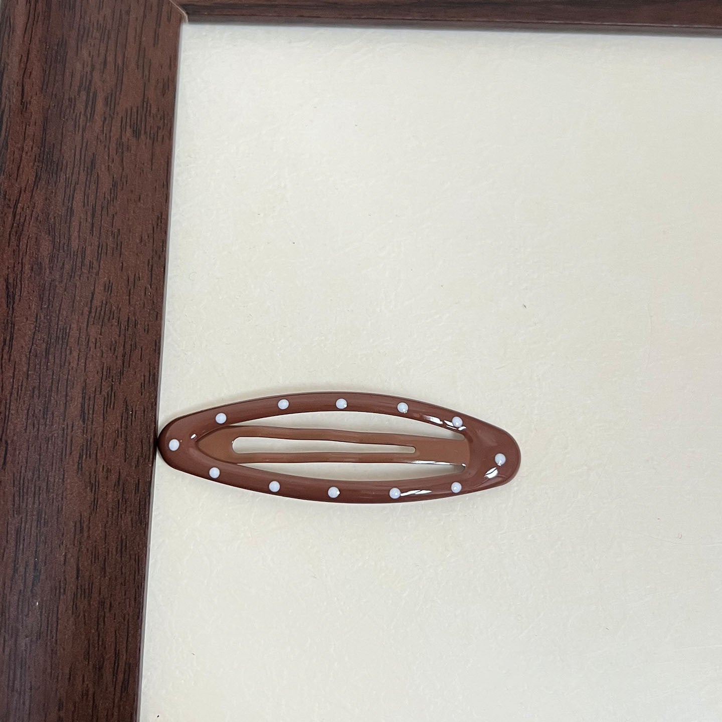 琺瑯金屬波點橢圓髮夾