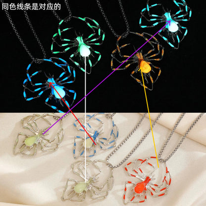 金屬蜘蛛墜飾立體項鍊－細節特寫1｜https://igowo.tw/