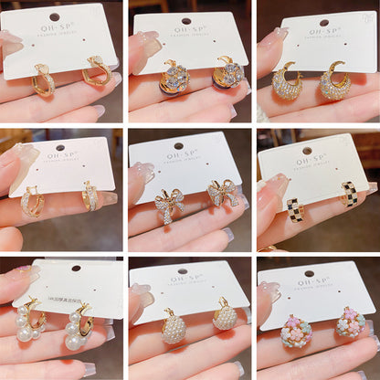 金色幾何電鍍簡約耳扣－商品主圖｜https://igowo.tw/