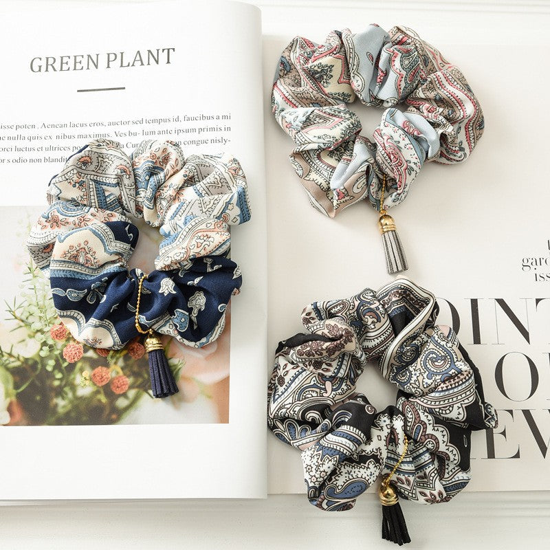 彈力繩大腸圈髮圈－藍色款細節｜https://igowo.tw/