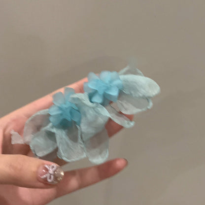 銀針超仙花朵流蘇耳釘小清新甜美ins耳環時尚個性高級感耳飾批發
