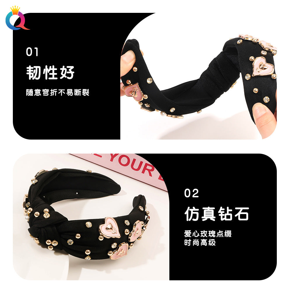 布面鑲鑽髮箍－第二視角實拍｜https://igowo.tw/