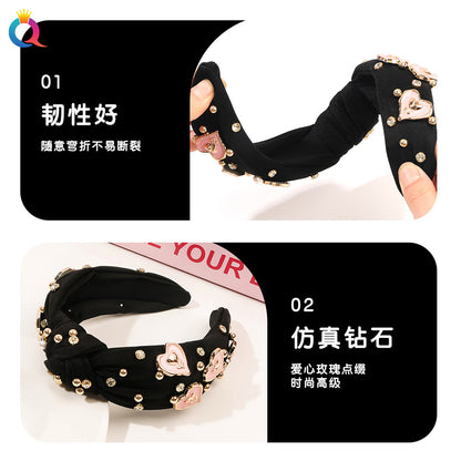 布面鑲鑽髮箍－第二視角實拍｜https://igowo.tw/