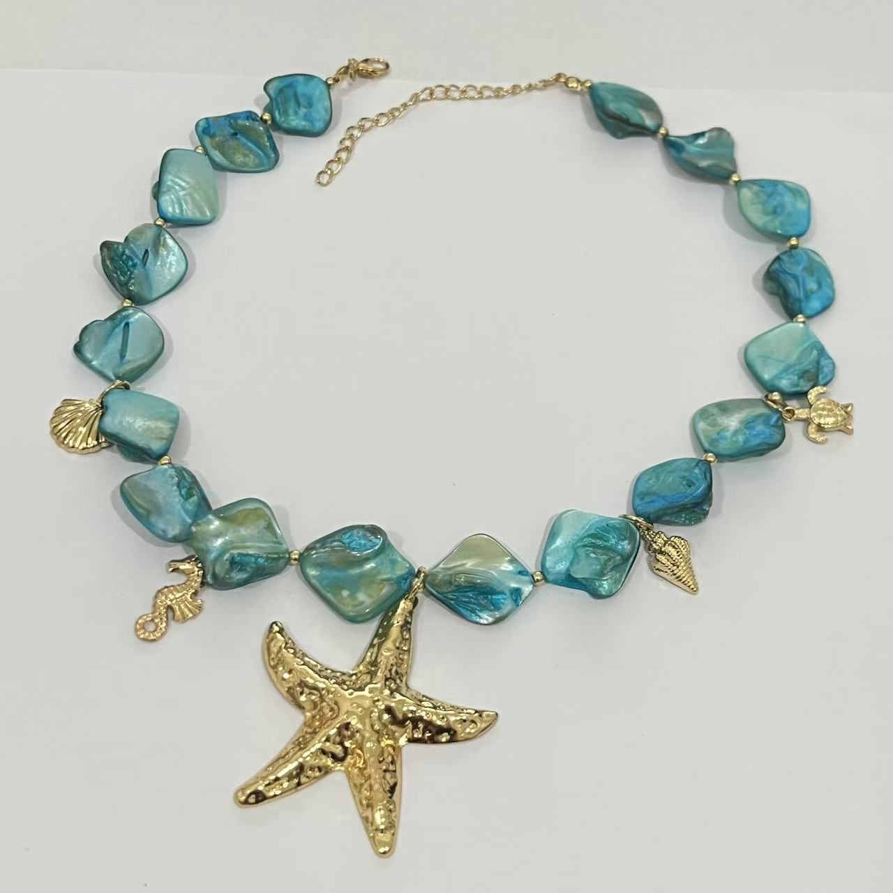 貝殼誇張項鍊耳環組