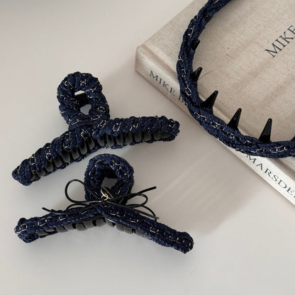 鏈條纏繞簡約鯊魚夾－第二視角實拍｜https://igowo.tw/
