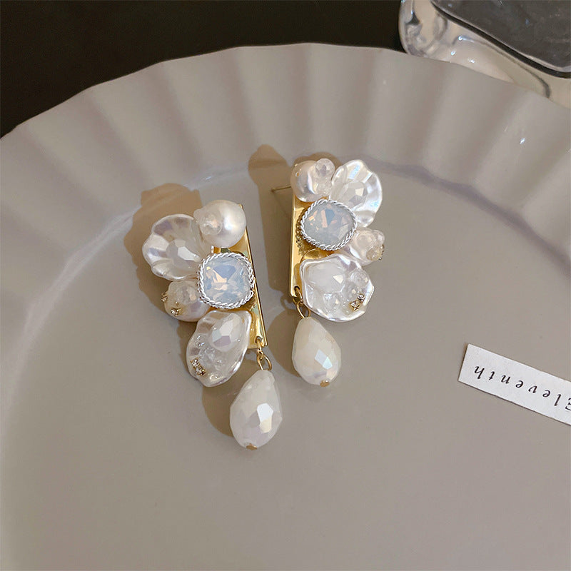 S925花朵流蘇復古耳環