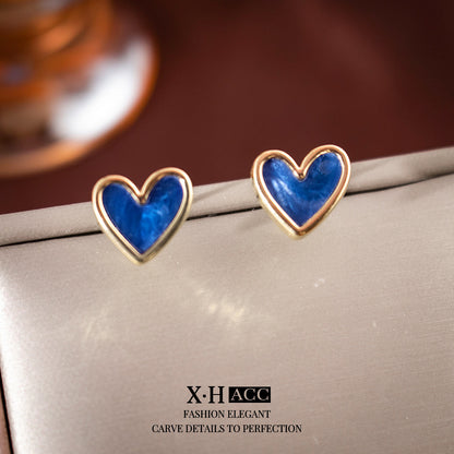 藍色銀針愛心蝴蝶耳釘－52#山茶花耳釘款細節46｜https://igowo.tw/