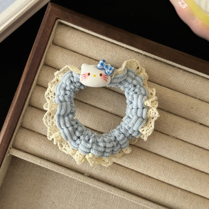 棕色貓咪髮圈－黃色髮圈款細節4｜https://igowo.tw/