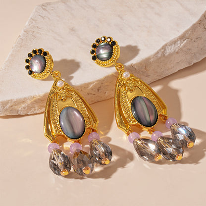 幾何流蘇鑲鑽耳環－細節特寫21｜https://igowo.tw/