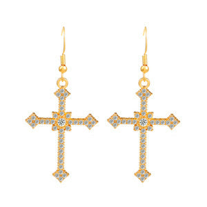 鋯石十字微鑲誇張耳扣－細節特寫16｜https://igowo.tw/