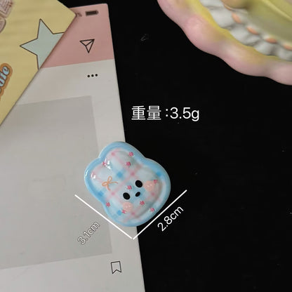 繽紛兔子卡通髮夾－橘色條紋髮夾款細節1｜https://igowo.tw/