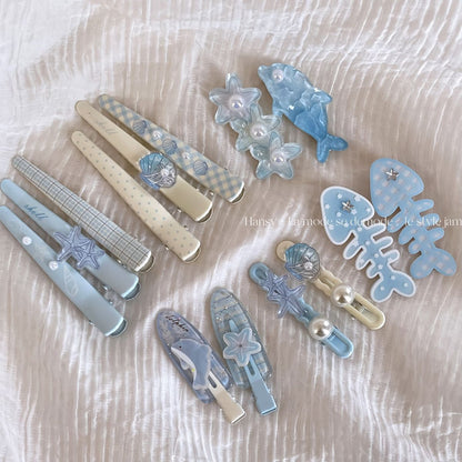 藍色卡通髮夾－商品主圖｜https://igowo.tw/